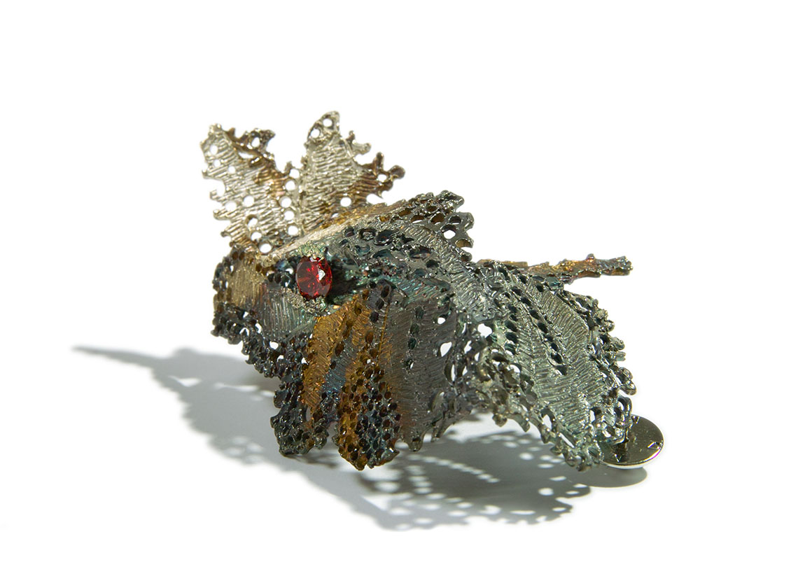 Angelina Tsvetkova - Brooch 8, Nocturne in 925, silver 925, zircon