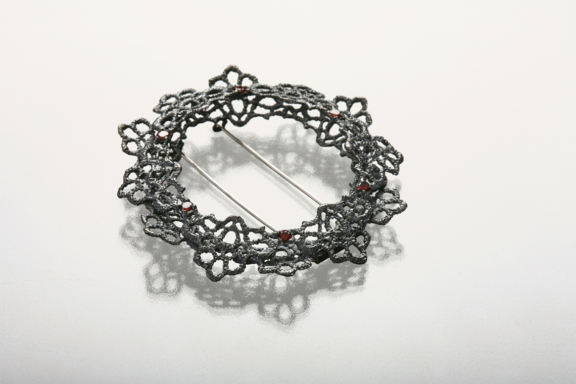 Angelina Tsvetkova - Brooch 4, Nocturne in 925, silver 925, zircon
